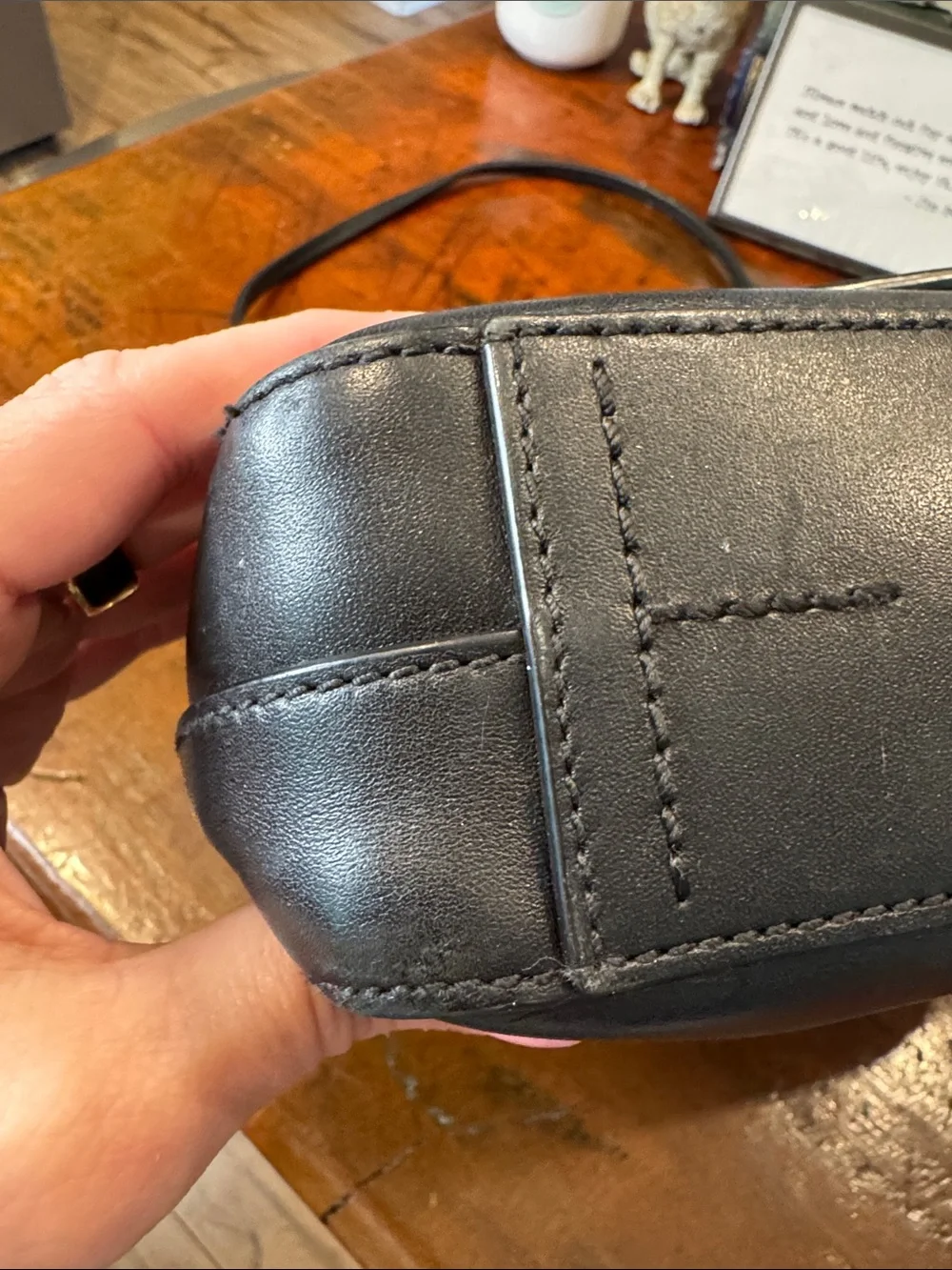 Tory Burch Black & White Woven Crossbody with Gold Chain